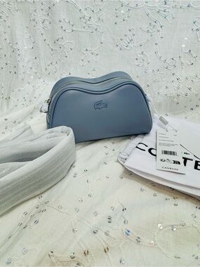NWT 2026 Lacoste Mini Lora Shoulder Crossbody Bag Tradewinds Blue Leather